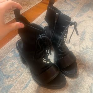 Ann Demeulemeester open toe leather heels